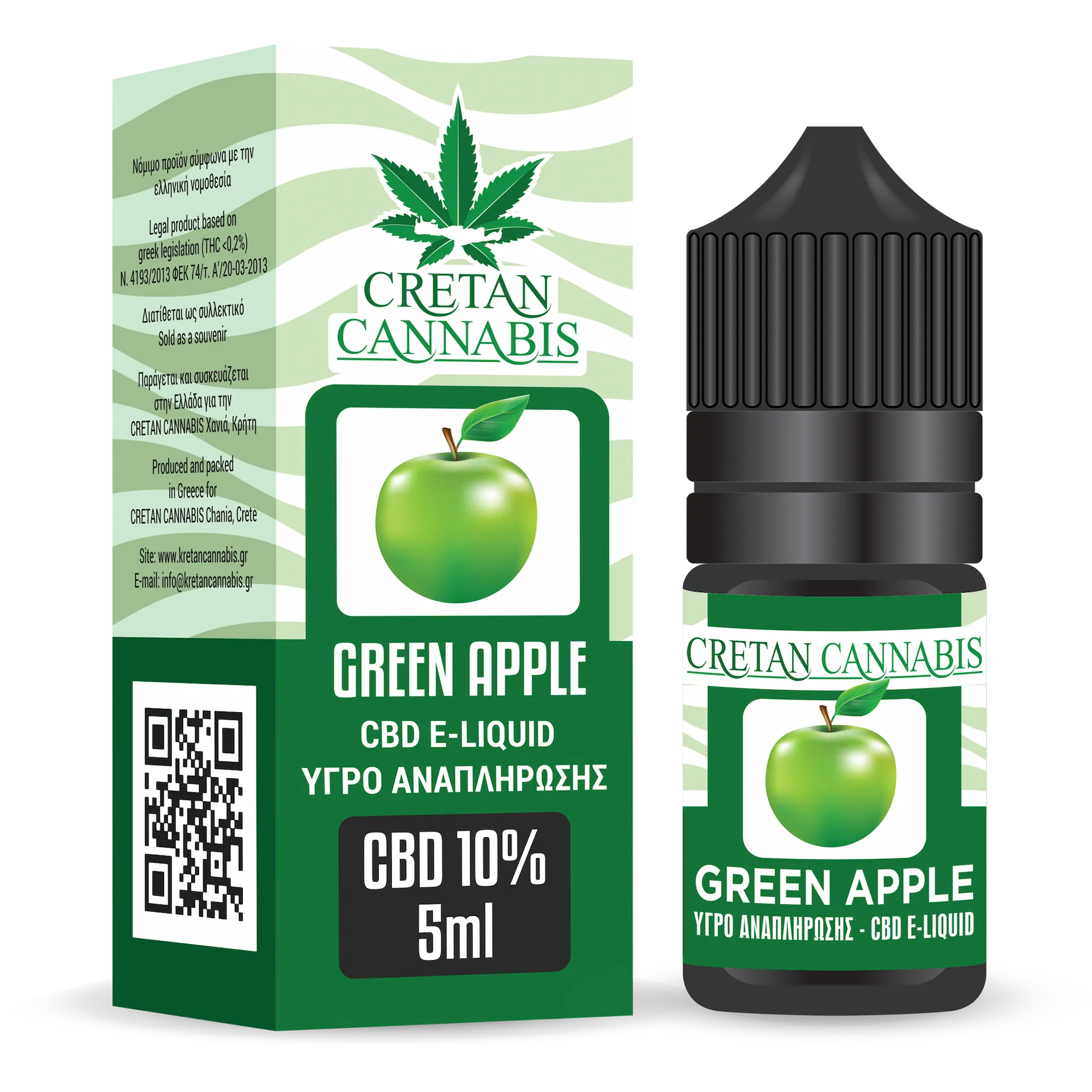 CBD Vape Liquid 5ml Green Apple (CBD 10%)